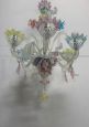 Chandelier attr. Cesare Toso in colored Murano glass with 6 lights