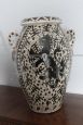 Large antique Cantagalli jar vase with medieval decoration