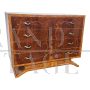 Art Deco chest of drawers in walnut briar with inlays