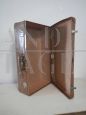 Cardboard and brown leatherette suitcase from the 70s