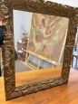 Antique gilded mirror with floral carvings, 19th century