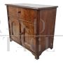 Antique style two-door walnut sideboard with drop-down compartment