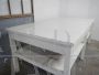 Vintage white lacquered fir workbench, Italy 1970s