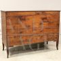 Antique Directoire dresser in walnut with 5 drawers, Italy 18th century