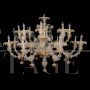 Rezzonico chandelier in crystal and gold Murano glass with 16 lights                            