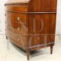 Antique Louis XVI bureau chest of drawers in walnut, Italy 18th century