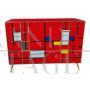 Dresser with four drawers in red Murano glass