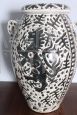 Large antique Cantagalli jar vase with medieval decoration