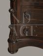 Antique Louis Philippe mahogany feather dresser with marble top