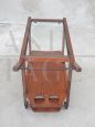 Vintage 1950s teak trolley with removable glass top