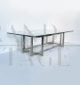 Geometric coffee table by Romeo Rega in steel and glass