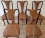 Set of 6 vintage 1950s rosewood and brown leather dining chairs