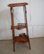 Vintage eclectic style carved wooden plant stand