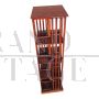 Quadrangular revolving bookcase in walnut