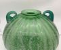 Green Murano glass bowl vase attributed to Seguso, Italy 1980s