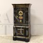 Antique safe in iron and wood painted and gilded with combination