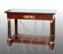 French Empire antique console in mahogany feather with black marble top