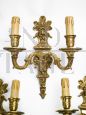 Six vintage antique style gilt brass appliques