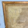 Large antique 19th century grass juice painting with gallant scene