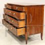 Antique Directoire dresser in walnut with 5 drawers, Italy 18th century