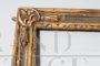 Large antique frame from the 18th century, gilded and painted with carvings