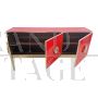 Design sideboard in red Murano glass, 1980s