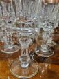 Set of 30 wine and water glasses in crystal and pure gold