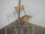 Folding garden chair in iron and wood from the 1950s