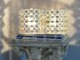 Pair of wall lights with octagonal crystal drops, Italy 80s