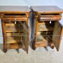 Pair of antique Lombard Capuchin bedside tables in solid walnut, 1840s