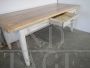 Vintage table in white lacquered fir with larch top, Italy 1970s