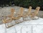 Set of 4 vintage bamboo armchairs