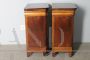 Pair of antique Lombard Capuchin bedside tables in solid walnut, 1840s