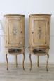 Pair of antique lacquered corner cabinets from the 18th century