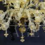 Gold crystal Murano glass chandelier with golden flowers in Rezzonico style