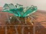 Barovier e Toso floral centerpiece in iridescent green Murano glass, 1950s