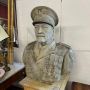 Antique sculpture with bust of a Savoy General in Carrara marble, Italy 1850