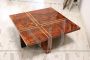 70s Italian design coffee table in briar wood with geometries 