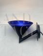 Single wall lamp by Mazzega AV in blue Murano glass