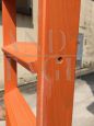 Vintage ladder in orange lacquered wood with a height of 3 meters           