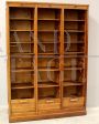 Large vintage oak roller shutter filing cabinet