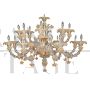 Rezzonico chandelier in crystal and gold Murano glass with 16 lights                            