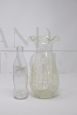 Vintage transparent Murano glass vase with bubbles