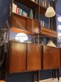 Sky-earth modular teak bookcase, Italy 1960s