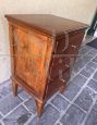 Restored antique three drawer bedside table