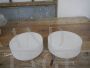 Pair of vintage 1970s opaline ceiling lights