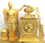 Parisian Empire antique clock in gilded bronze with the goddess Ceres, France 19th century