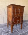 Restored antique three drawer bedside table     