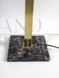 Pair of modern design lamps in brass and black marble