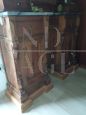 Pair of antique bedside tables from the late 19th century with gray marble top